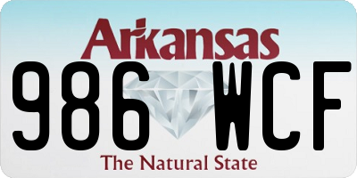 AR license plate 986WCF