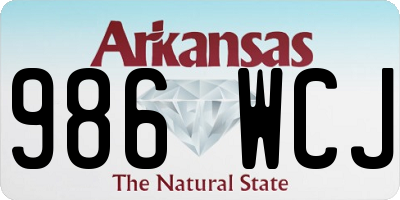 AR license plate 986WCJ
