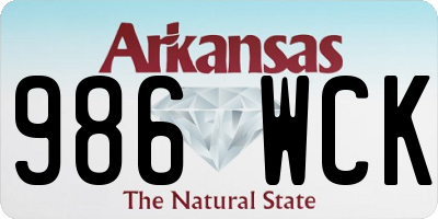AR license plate 986WCK