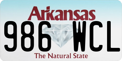 AR license plate 986WCL