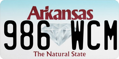 AR license plate 986WCM