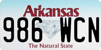 AR license plate 986WCN