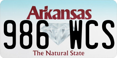 AR license plate 986WCS
