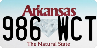 AR license plate 986WCT
