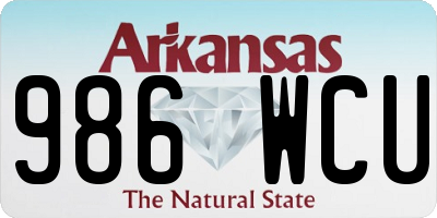 AR license plate 986WCU