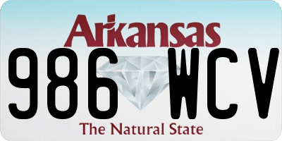 AR license plate 986WCV