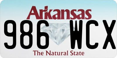 AR license plate 986WCX