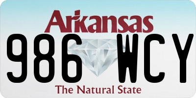 AR license plate 986WCY
