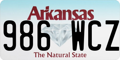 AR license plate 986WCZ