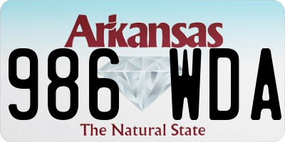 AR license plate 986WDA