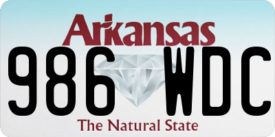 AR license plate 986WDC
