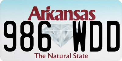 AR license plate 986WDD