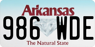 AR license plate 986WDE