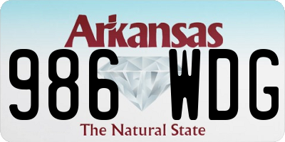 AR license plate 986WDG