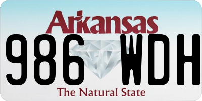 AR license plate 986WDH