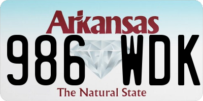 AR license plate 986WDK
