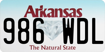 AR license plate 986WDL
