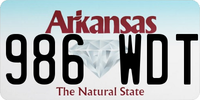AR license plate 986WDT