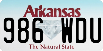 AR license plate 986WDU