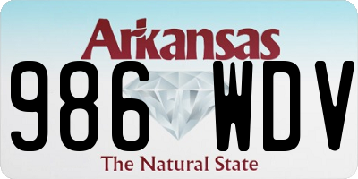AR license plate 986WDV