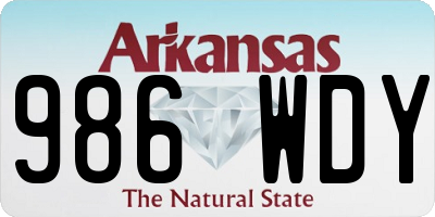 AR license plate 986WDY