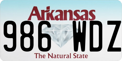 AR license plate 986WDZ