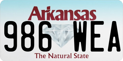 AR license plate 986WEA