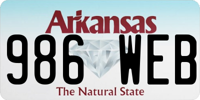 AR license plate 986WEB