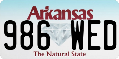 AR license plate 986WED