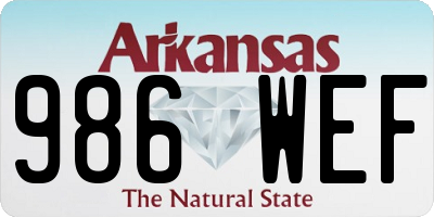 AR license plate 986WEF
