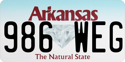 AR license plate 986WEG