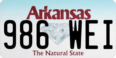 AR license plate 986WEI