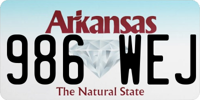 AR license plate 986WEJ
