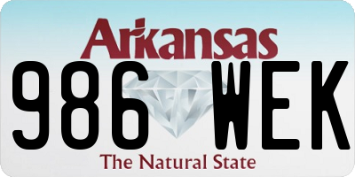 AR license plate 986WEK