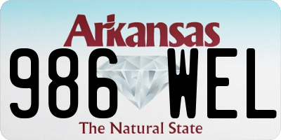AR license plate 986WEL