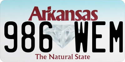 AR license plate 986WEM