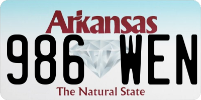 AR license plate 986WEN