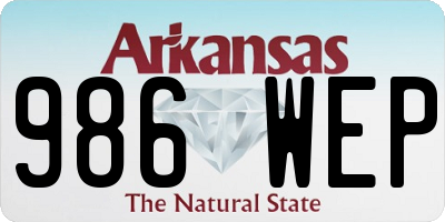 AR license plate 986WEP