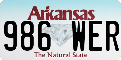 AR license plate 986WER