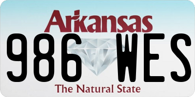 AR license plate 986WES