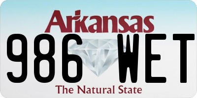AR license plate 986WET