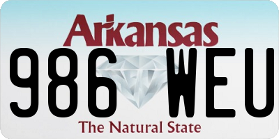 AR license plate 986WEU