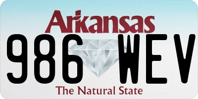 AR license plate 986WEV