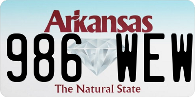 AR license plate 986WEW