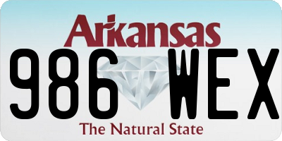 AR license plate 986WEX