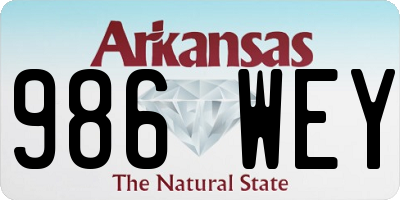 AR license plate 986WEY