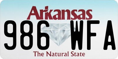 AR license plate 986WFA