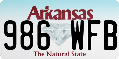 AR license plate 986WFB