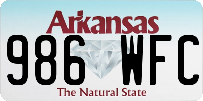 AR license plate 986WFC