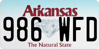 AR license plate 986WFD